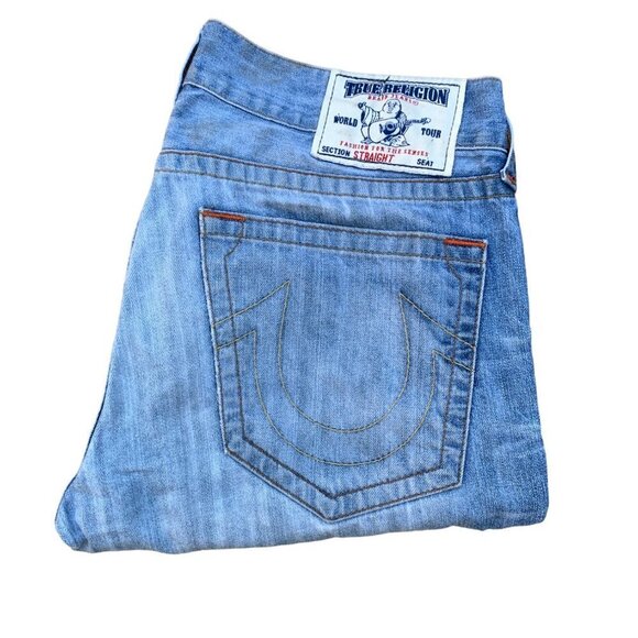 True Religion Jeans Size 34 STRAIGHT Blue - Picture 2 of 7